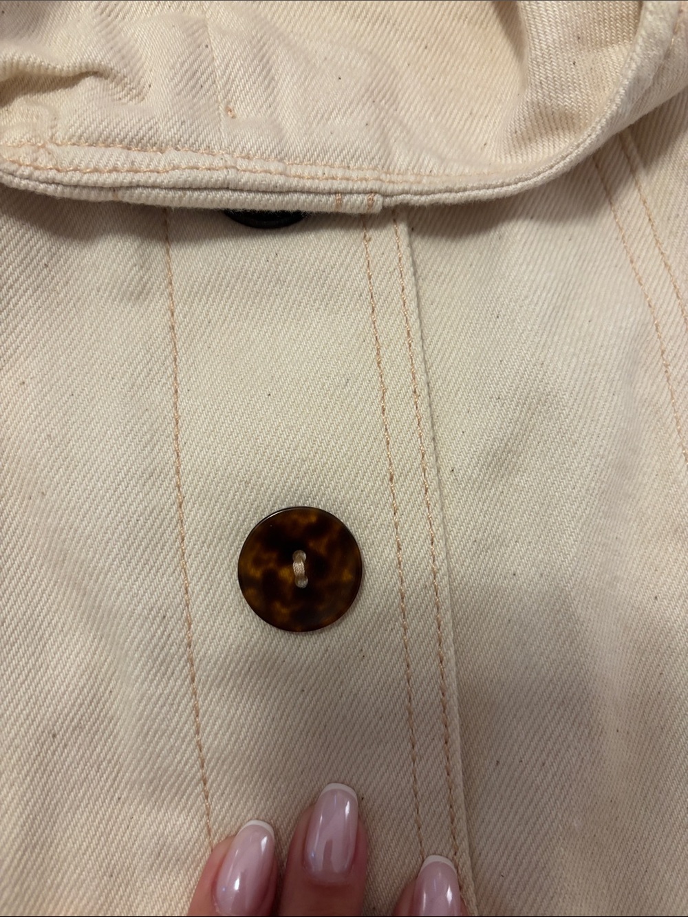 ASOS Cream Button-Front Mini Dress - Picture 3 of 4